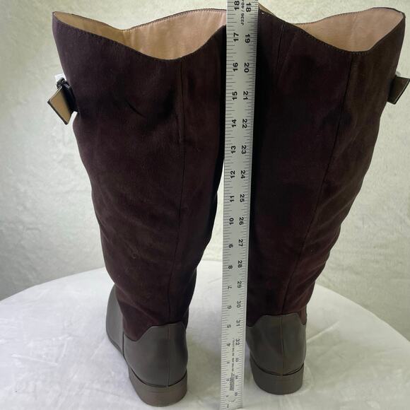 Journee Collection Women Brown Buckle Accent Frenchy Round Toe Dress Boot 11 XWC - Picture 9 of 16